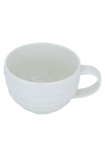 Alsaif Gallery White porcelain tea cup with saucer, 15 cm