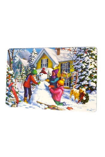 şahane parti Snowman and Cheerful Kids 20 Pieces Karne Sleeve