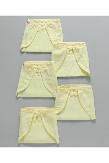 Babyhug Babyhug Reusable Muslin Nappy Set, U-Shape, Large, Lemon Yellow, Eco-Friendly - 5 Pack (9-24M)