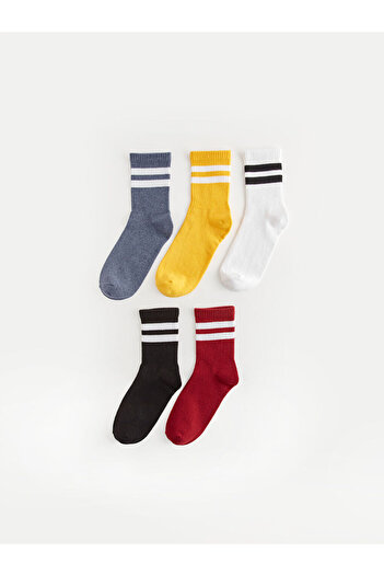 LC Waikiki Sparkling Selections from Shining Store |   Striped Women's Socks 5 Pack