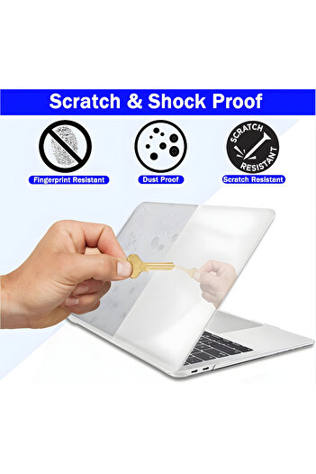 Fibaks Macbook Air M2 M3 M4 Çip 15 Inch A2941 A3114 A3241 Uyumlu Şeffaf Kristal Kılıf Tam Koruma Kapak