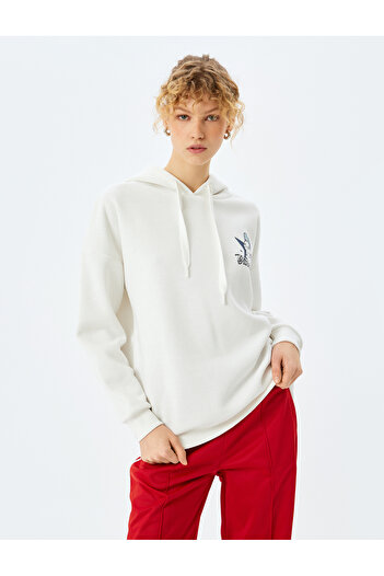 Koton Hooded Oversize Sweatshirt with Printed Back