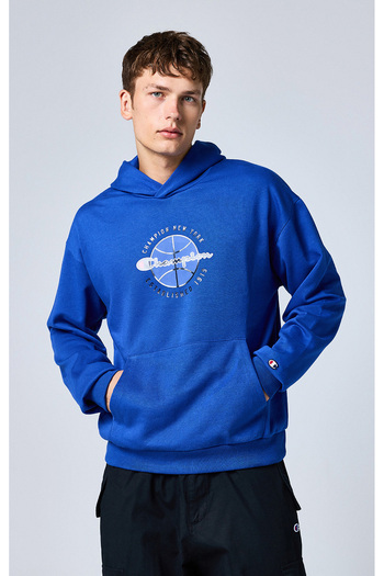 Champion Modern Basket Hooded Sweatshirt Mavi Erkek Kapüşonlu Sweatshirt-219792-BS003