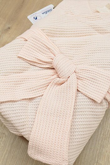 Sitilin Pink Lace Scalloped Detailed Baby Girl Swaddle Blanket - Stl6890