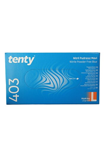 Tenty Powder-Free Blue Nitrile Gloves Plus Size (LARGE)
