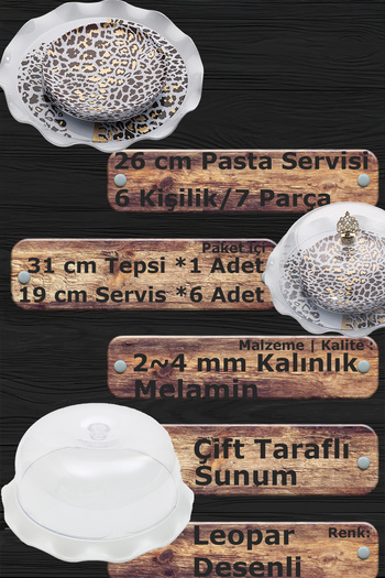 BOSSİO Ballerina Cake Stand/7 Piece Golden Leocat: Home Kitchen Cake Serving/For 6 People