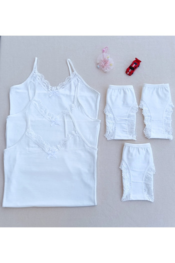 siyalife Lace 3-Piece Women's Undershirt Underwear Set