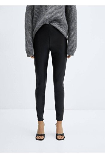 MANGO Woman Legginsy imitujące skórę