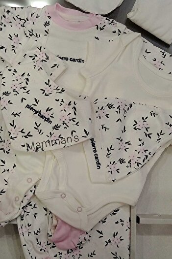 Pierre Cardin 10-Piece Embroidered Baby Girl Hospital Discharge Set, Newborn Cotton Baby Gift Set