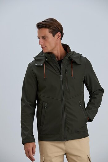 PIQUE Men's Softshell Coat with Detachable Hood