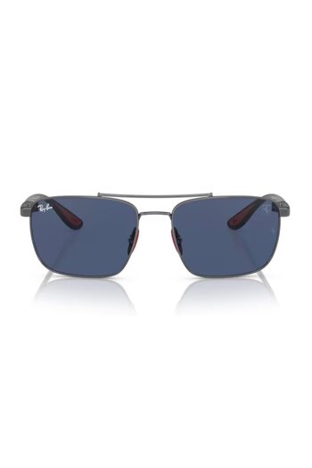 Ray-Ban Rb 3715m F08580 58 Scuderia Ferrarii Men's Oval Smoked Metal Sunglasses
