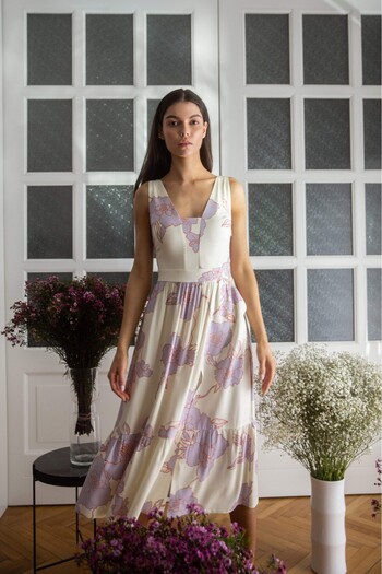 Makover Sleeveless midi dress
