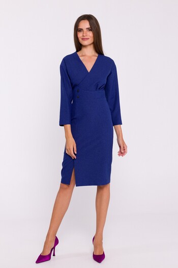 Stylove Rochia midi creion cu nasturi decorativi