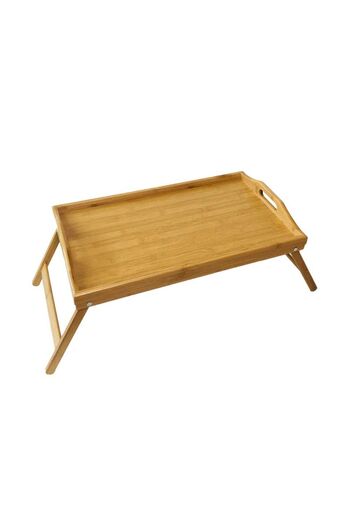 Homelux Serving tray with foldable legs, bamboo, 50x30x23, natural