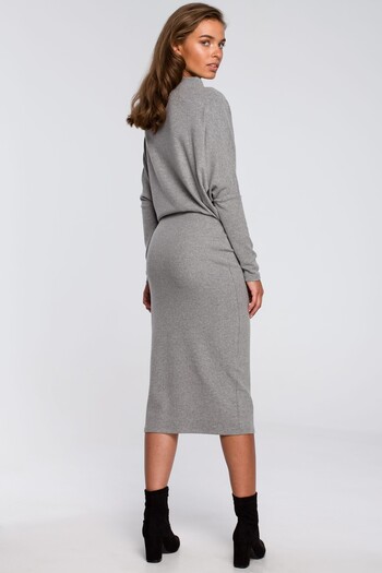 Stylove Dress with a draped neckline.