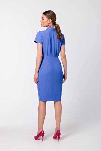 Stylove Rochie camasa cu nasturi si guler