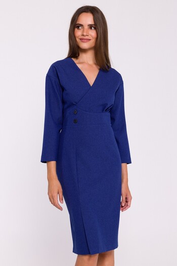 Stylove Rochia midi creion cu nasturi decorativi