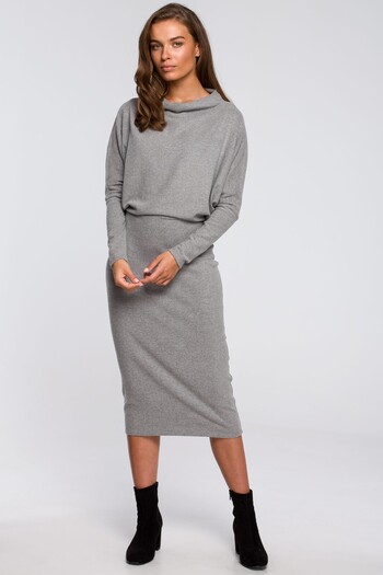 Stylove Dress with a draped neckline.