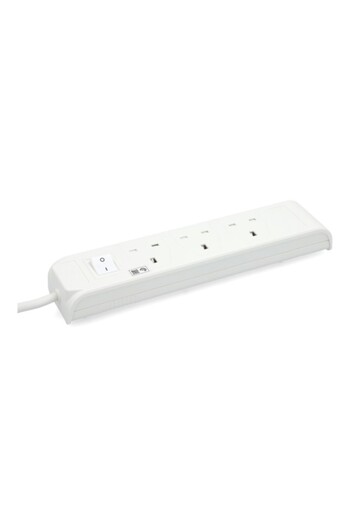 Home Best 2860W 3-Plug Compact Indoor Multiple Cord Extension Set 5m