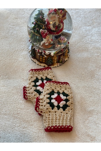 Miliva Parmaksız Motifli Eldiven | Örgü Eldiven | Pamuklu İp Eldiven | Desenli Eldiven | #handmade