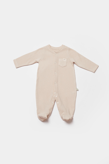 Biorganic Organic baby romper - beige |   100% organic cotton new waffle fabric and gots certified