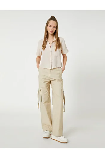 Koton Cargo Pants with Big Pocket Detail Cotton Straight Leg