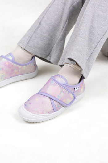 kids A more Lilac Girl's Home and Nursery Shoes - Shiny Fabric