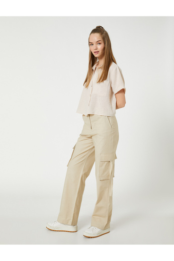 Koton Cargo Pants with Big Pocket Detail Cotton Straight Leg