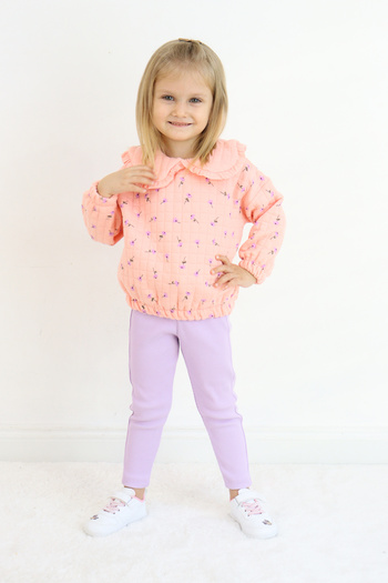 Pijamella Girls' 2-Piece Set Quilted Sweatshirt Top-Lycra Leggings