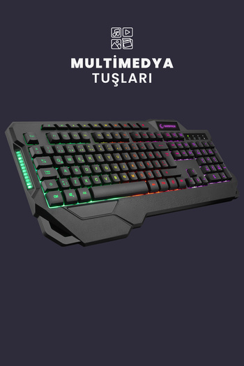Rampage Km-28 Heirloom Işıklı 7tuş 8000dpı Gaming Klavye Mouse Set Oyuncu Set Oyuncu Klavyesi Oyuncu Mouse