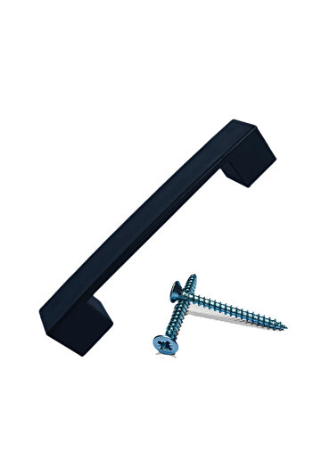 Adem Koç 160 mm Cabinet Drawer Handle Flat Thick Bridge Handle 1 Piece Furniture Handles Black (Screw Included)