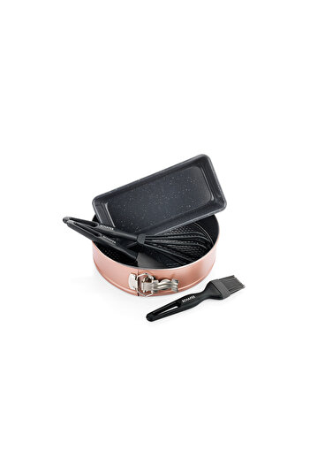 Schafer Ariana Kek Kalıbı+Pasta Seti 5 Parça-Rosegold