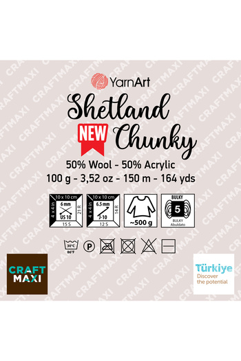 Yarnart SHETLAND CHUNKY - Βενζίνη Μπλε Χέρι Πλεκτό Νήμα -633