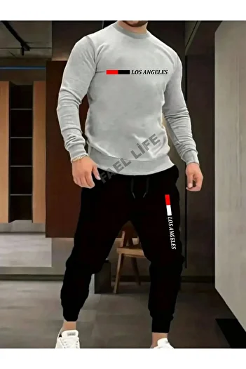 FAEL LİFE Losangel Esofman Team - Unisex Printed Sweatshirt Jogger