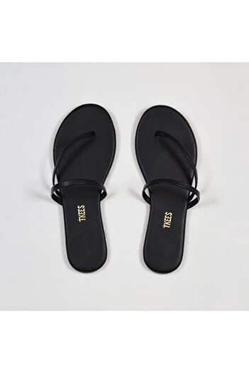 Tkees Flip-flops de zi cu zi eleganti, negri, cu o singură curea