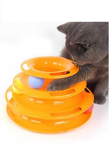 GOBYPET 3-Layer Ball Orange Round Cat Toy - Wrapping Ball Fun