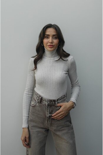 Havoş Stone Color Graham Ribbed Fisherman's Knitwear
