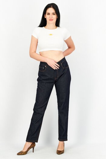 Aigle Women Regular Fit Washed Stretchable Jeans, Navy Blue