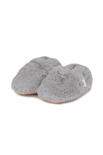 Ella Bonna Gray Organic Baby Booties - Non-Slip Sole and Soft Feather Home Boots