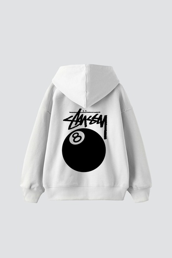 Sekizbiraltı Св. Eight Ball з принтом Oversize Unisex біла худі