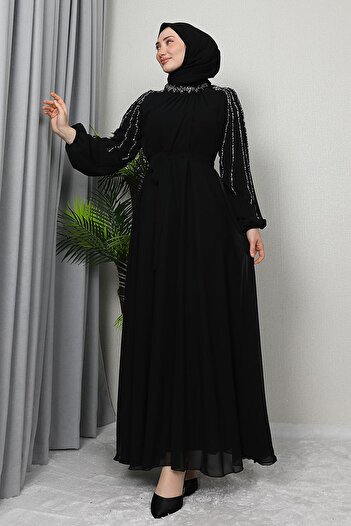 GİZ AGİYİM Μαύρο φόρεμα Semra Hijab