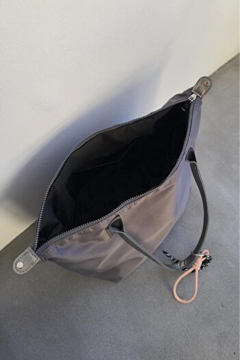 LEONAS Decorative Fancy Parachute Fabric Tote Women's Hand and Shoulder Bag Thomas Anthracite