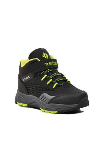 pepino Walkway Black-Phosphor Yellow Kids Outdoor Boots