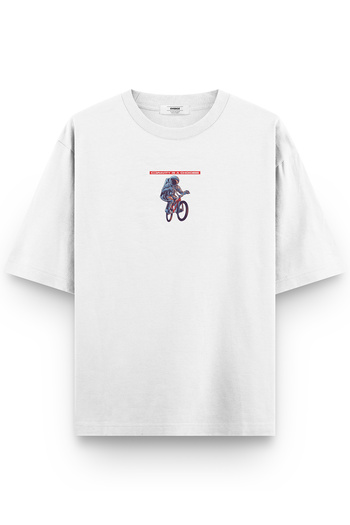 Overoz Μπλουζάκι με στάμπα Astronaut Back White Oversize - Unisex 1324