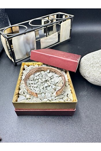 KAVELE Saf Bakır Özel Zeolit Kumlu Bileklik