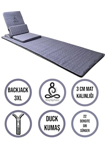 REMEGE Backjack 3XL - Стілець для йоги та медитації з підставкою, тканинний килимок 60x180, стілець для дихання та килимок для підлоги