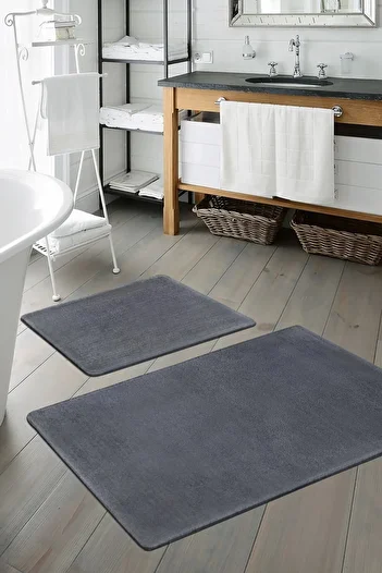 Sarar 2-Piece Large Xl Size Bathroom Set (80x120)(80x50)anthracite