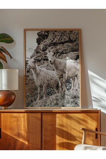 Postifull Rustic Unframed Poster, Scandinavian Brown Painting, No:363 Deer Photo, Vertical