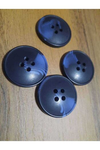 İMREN AKSESUAR 2 cm Black-Blue Button Jacket and Trousers Pack - 10 Pieces