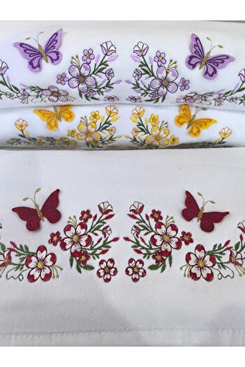 Peacock 3D Embroidered, 100% Cotton Hand & Face Towel 50 X 90